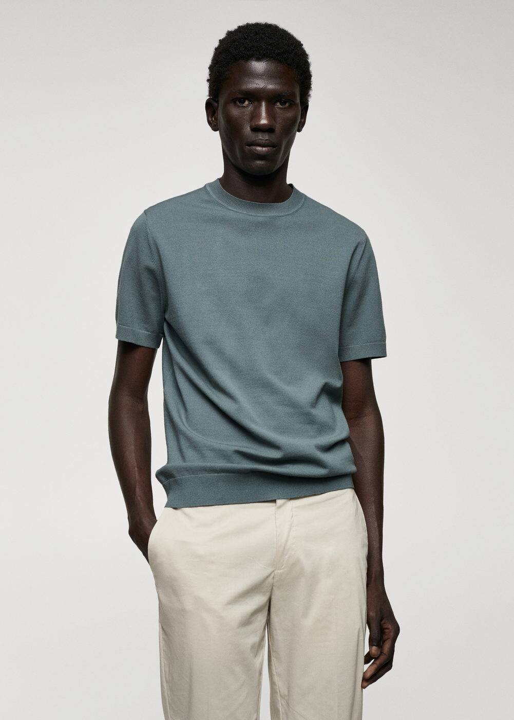 Fine-knit T-shirt | MANGO (US)