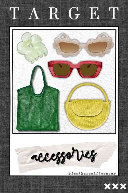 Target accessories, affordable style, target style, target fashion, acetate, sunglasses, tote bag, purse, flower claw clip, rattan bag, net bag 

#target #targetfinds #founditattarget #targetstyle #targetfashion #targetoutfit #targetlook #travel #vacation #vacay #tropical #resort #outfit #inspiration Travel outfit, vacation outfit, travel ootd, vacation ootd, resort outfit, resort ootd, travel style, vacation style, resort style, vacay style, travel fashion, vacay fashion, vacation fashion, resort fashion, travel outfit idea, travel outfit ideas, vacation outfit idea, vacation outfit ideas, resort outfit idea, resort outfit ideas, vacay outfit idea, vacay outfit ideas #summer #sunmerstyle #summeroutfit #summeroutfitidea #summeroutfitinspo #summeroutfitinspiration #summerlook #summerpick #summerfashion #green #olive #olivegreen #hunter #huntergreen #kelly #kellygreen #forest #forestgreen #greenoutfit #outfitwithgreen #greenstyle #greenoutfitinspo #greenlook #greenoutfitinspiration 

#LTKunder100 #LTKSeasonal #LTKstyletip