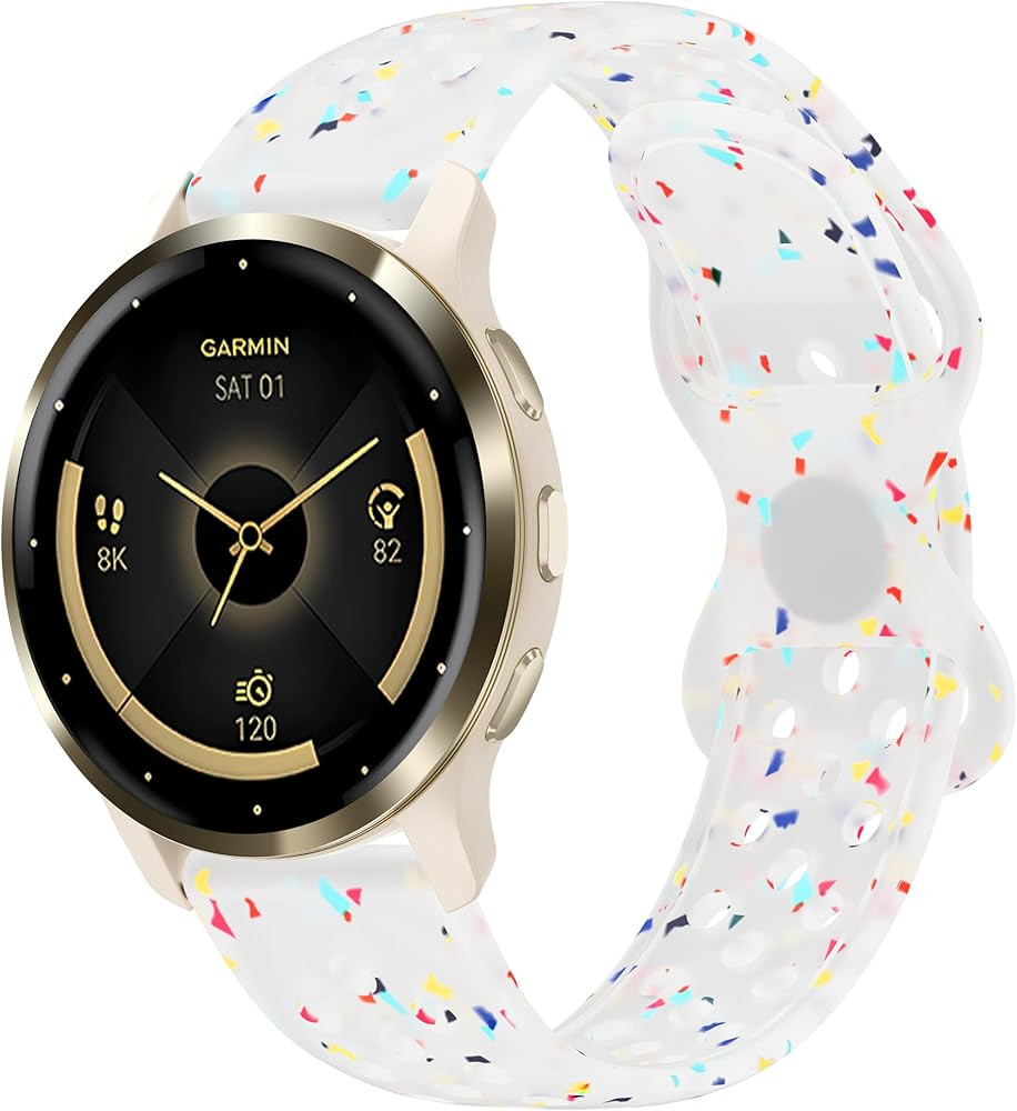 Laband 18mm Colorful Sport Silicone Watch Band Compatible With Garmin Venu 3S 41mm/Venu 2S/Vivoac... | Amazon (US)
