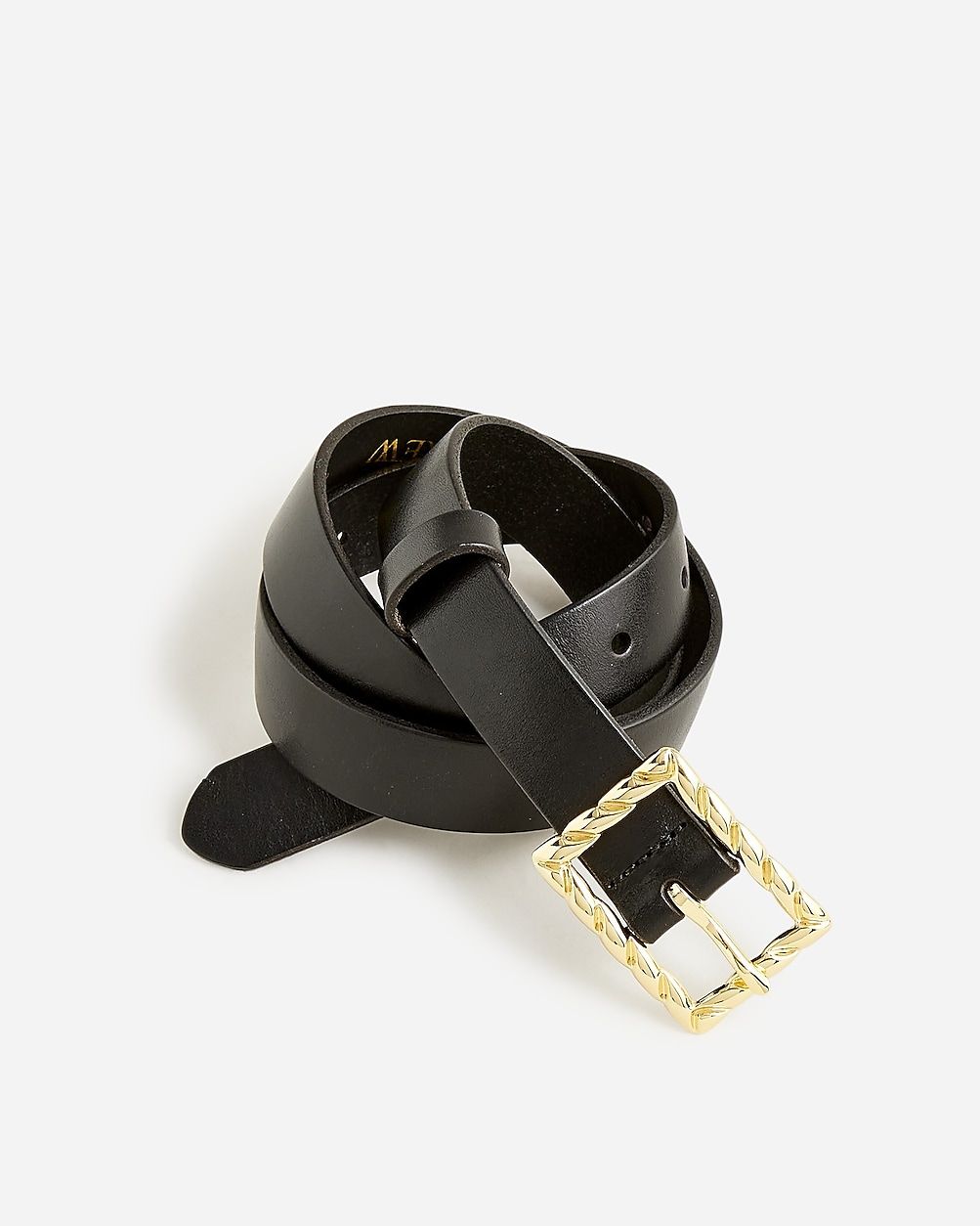 Classic Italian leather belt with twisted buckle | J.Crew US