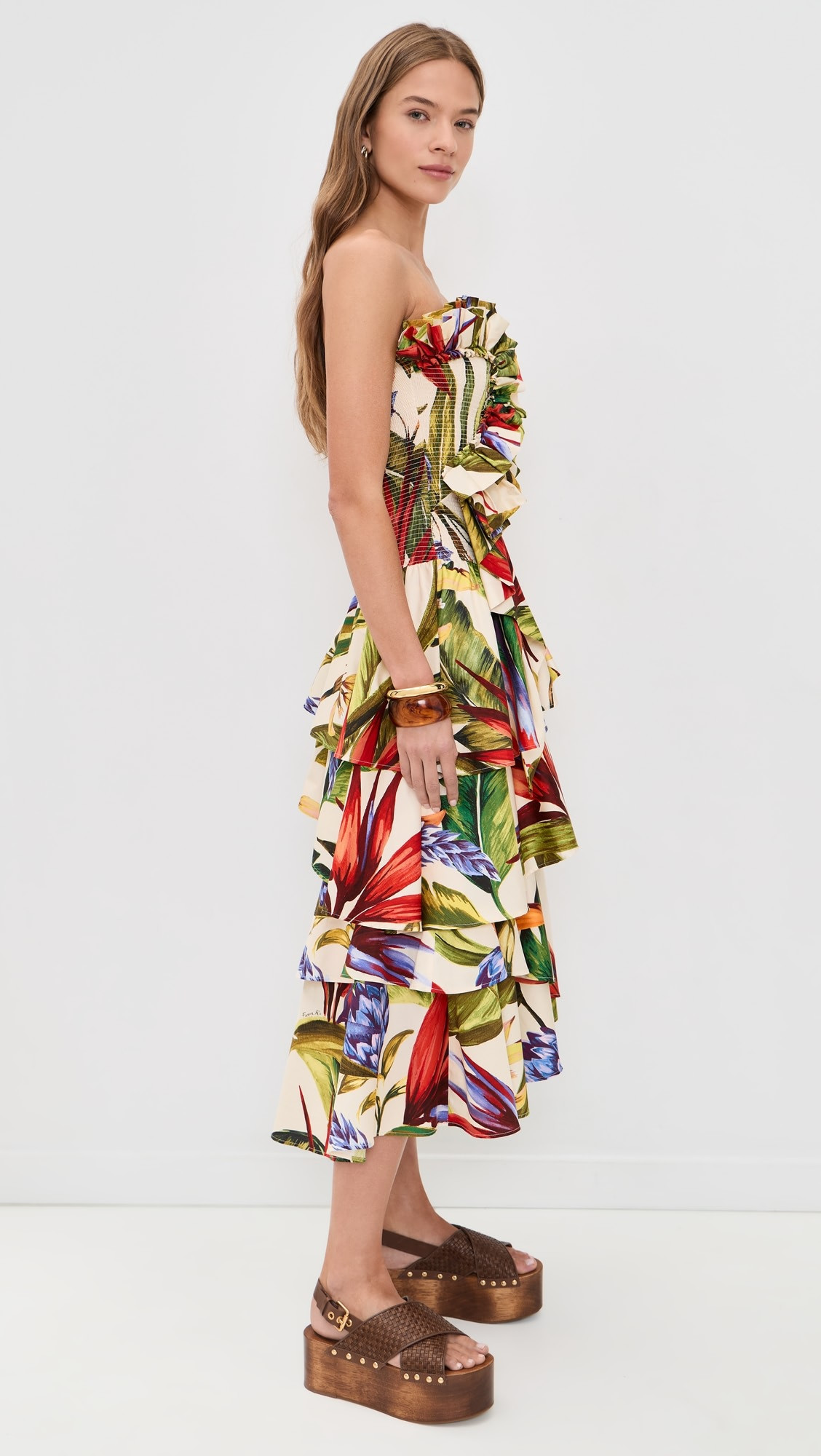 Floral Strapless Midi Dress | Shopbop