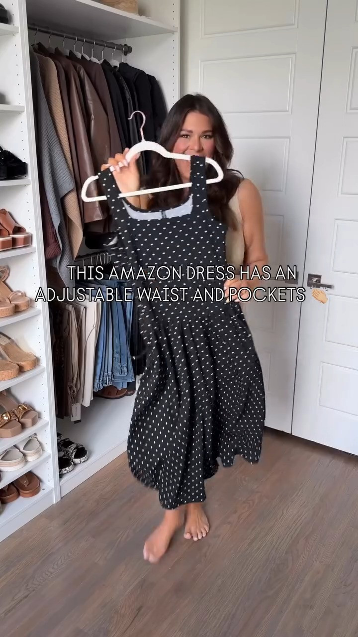 If you’re looking for an effortless fall dress that’s flattering, comfortable, and easy to style, this Amazon find checks every box. 🤍 Size up if you are larger chested. I’m wearing an XL The adjustable waist lets you customize the fit, the pockets are actually functional, and the classic polka dot print gives it that timeless, chic look that never goes out of style. Dress it up with heels for date night, brunch, dinners, or wear it casually with everyday. This is one of those Amazon fashion finds that looks much more expensive than it is and works beautifully for midsize, curvy, and mom-friendly style. ✨ #AmazonFashionFinds #SummerDressStyle #midsizefashion #AffordableFashion#AmazonStyleFinds #LTKootd #LTKgrwm

#LTKootd #LTKMidsize #LTKSeasonal