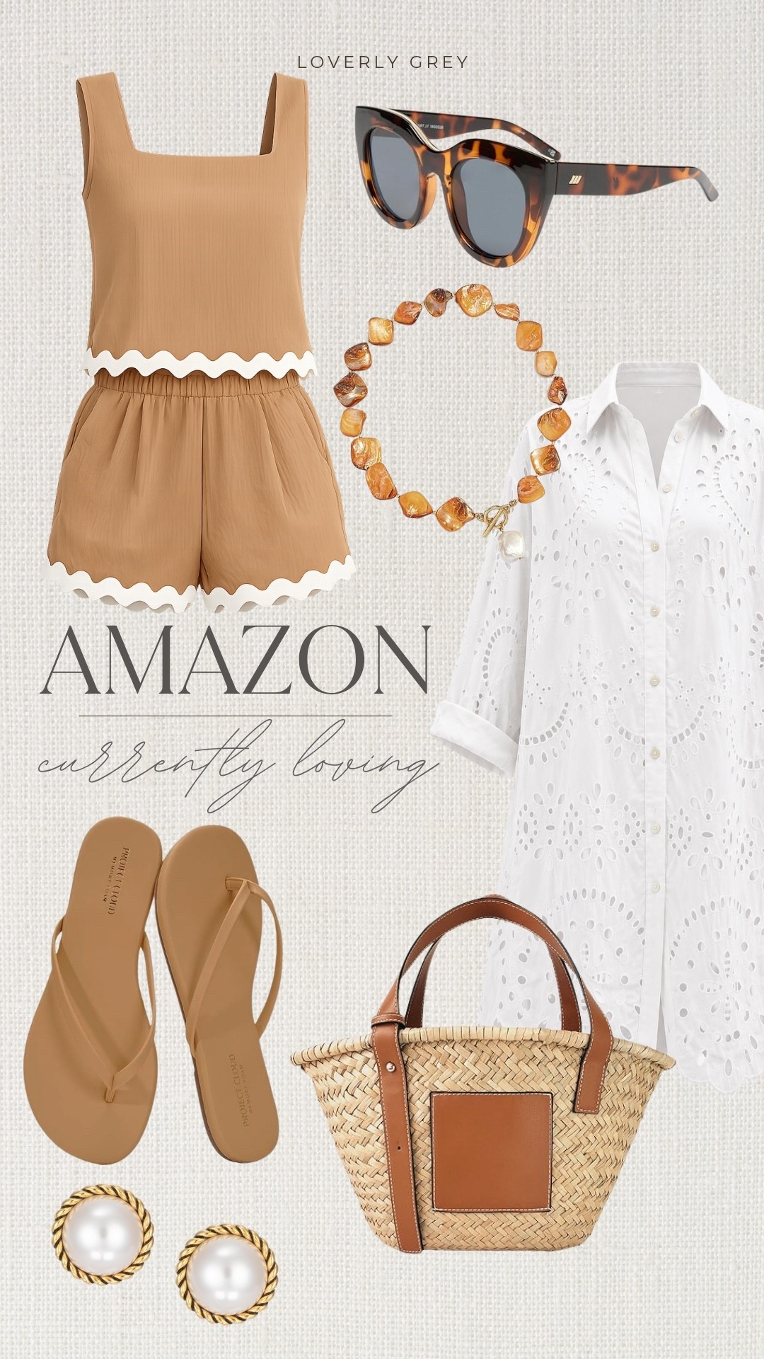 These Amazon finds are perfect for summer. The matching set, eyelet coverup, woven tote, and neutral accessories work well for beach days, pool days, and vacation dinners. These are the pieces that make packing for a trip simple.

#LTKTravel #LTKSeasonal #LTKdayinmylife