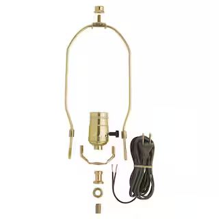 Commercial Electric Brass DIY Make-A-Lamp Kit with 3-Way Turn Knob Lamp Socket-81585 - The Home D... | The Home Depot