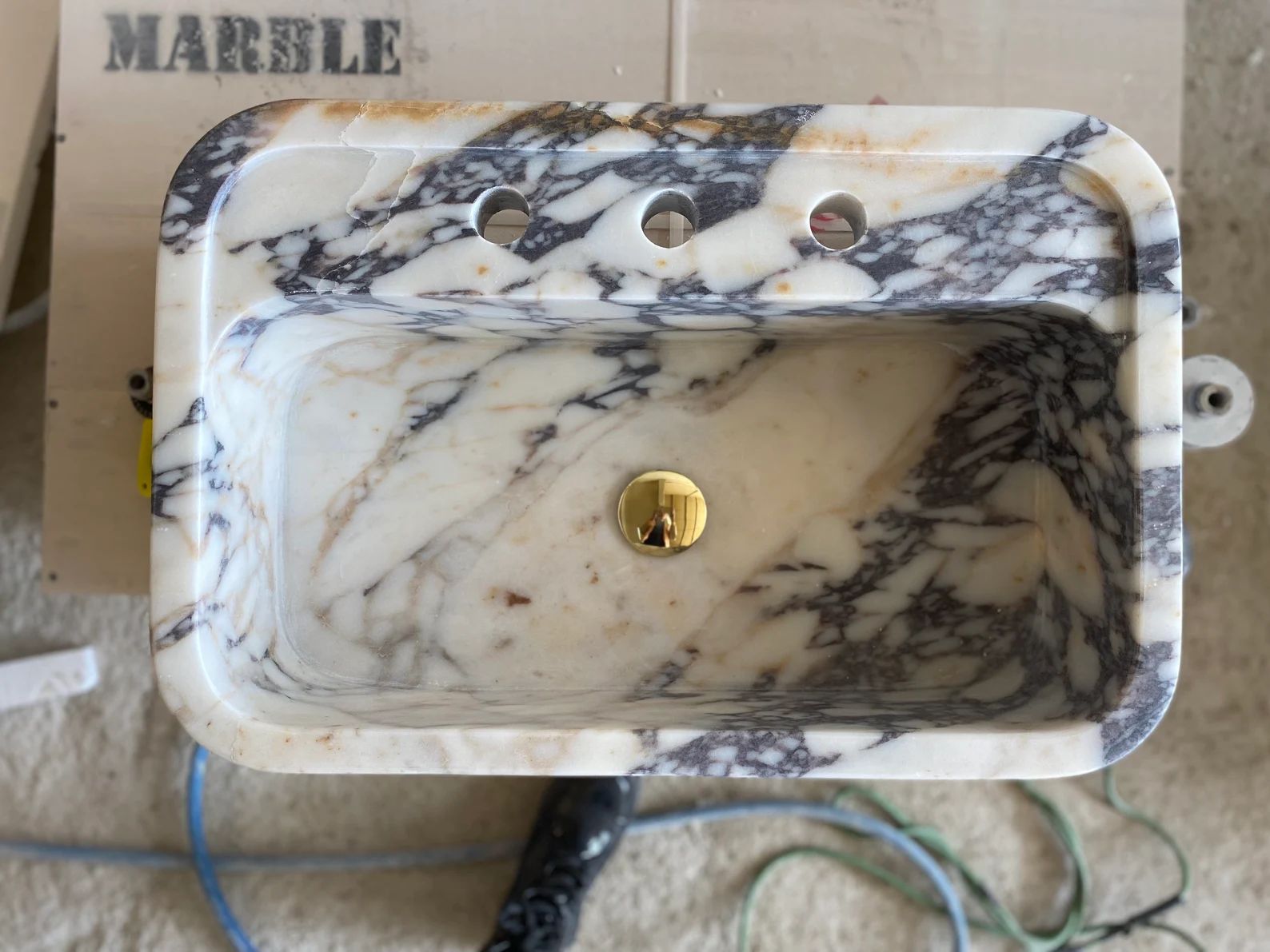 Calacatta Viola Marble Sink Wall Mount Marble Sink Marble - Etsy | Etsy (US)