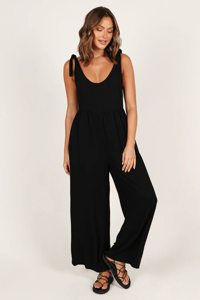Ayla Linen Jumpsuit - Black | Petal & Pup (US)