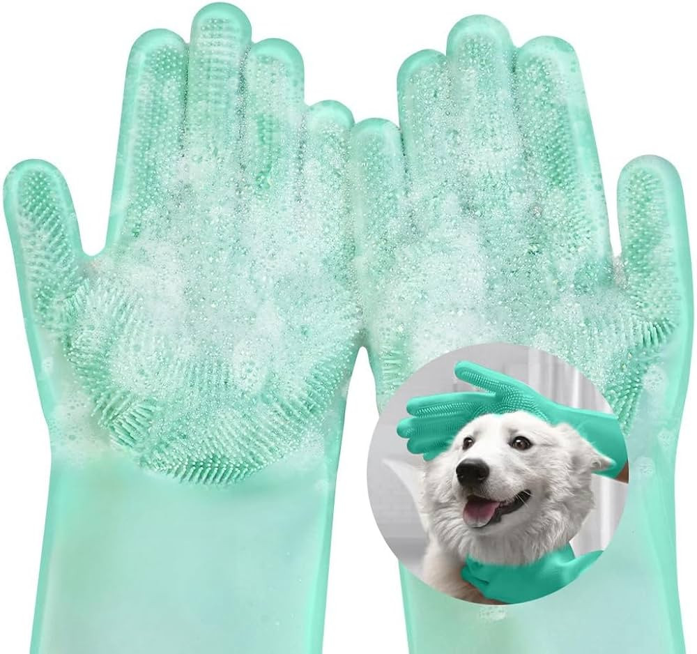 Haustier Grooming Handschuhe, Handschuh B\u00fcrste Katze Wiederverwendbare, Badehandschuhe f\u00... | Amazon (DE)