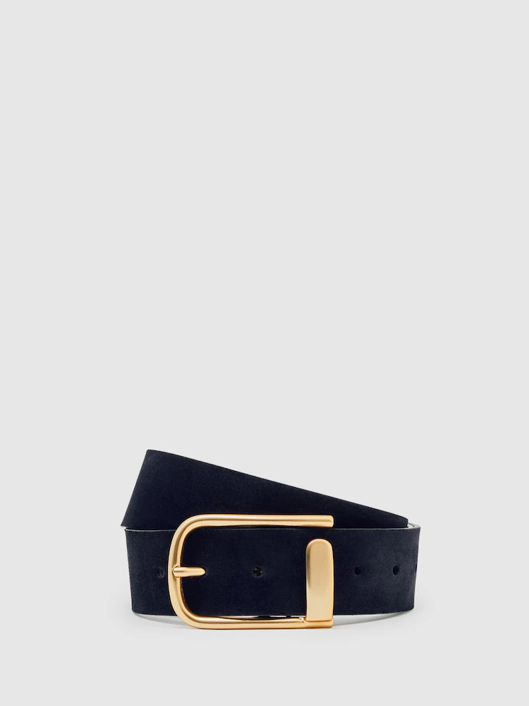 Reiss Navy Iyla Suede Half Keeper Belt | Next AU