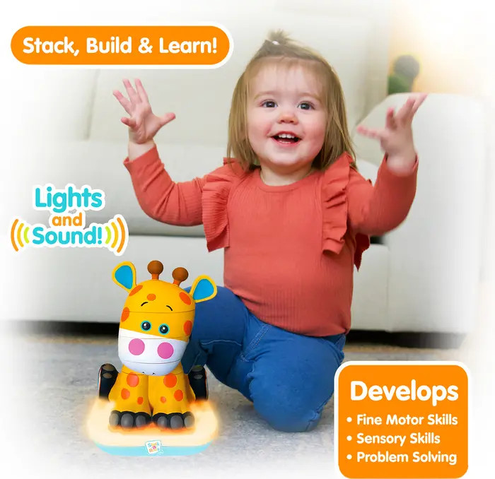 Stackaroos Pals Baby Giraffe Lights & Sounds, 5 Piece Stacking Animal Tower | Nordstrom