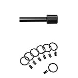 AmazonBasics 1" Curtain Rod with Cap Finials, 72" to 144" and AmazonBasics 1" Curtain Clip Ring, Set | Amazon (US)