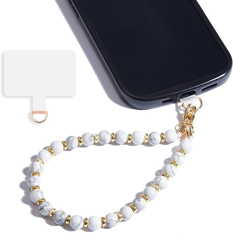 Lostars Marble Beaded Phone Wrist Strap,Detachable Cellphone Lanyard with Tether Tab,Hands-Free W... | Amazon (US)