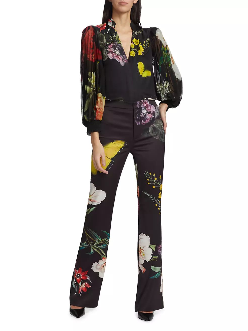 Ronnie Floral High-Rise Trousers | Saks Fifth Avenue