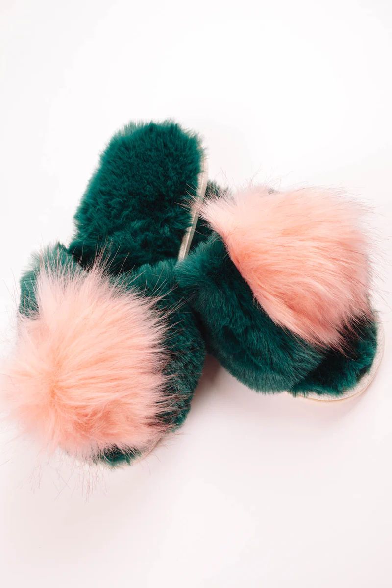 Mi Amor Slippers - Green | The Impeccable Pig