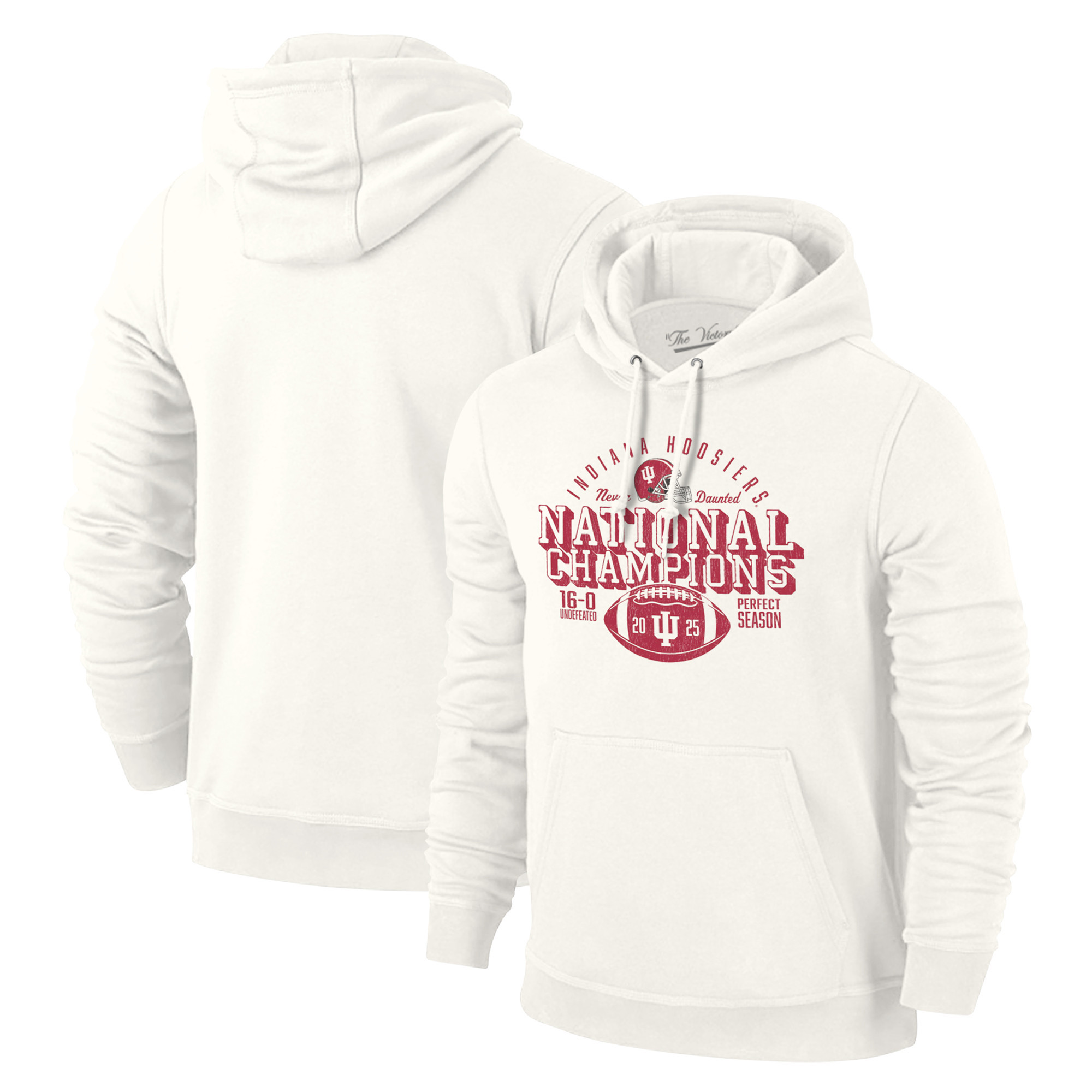 Men's Natural Indiana Hoosiers College Football Playoff 2025 National Champions Perfect Season Hoodie | Fanatics