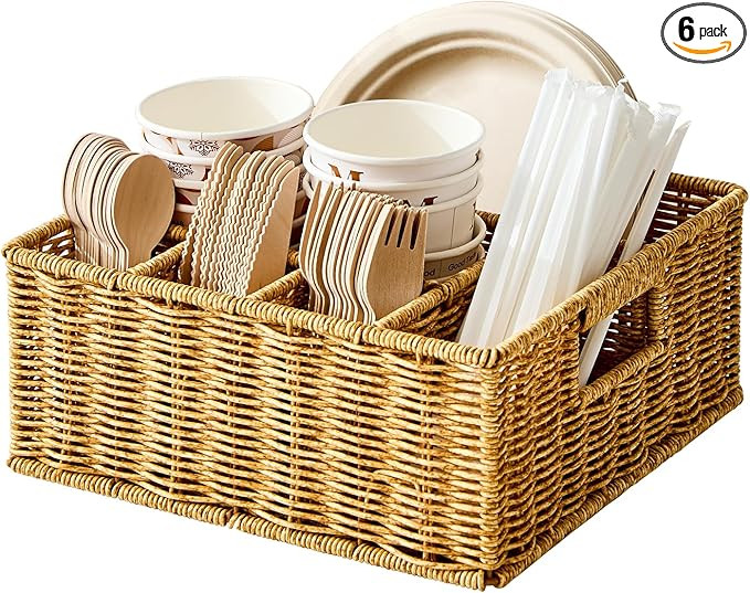 Berdeng Utensil Holder for Party, Paper Plate Dispenser for Countertop, Silverware Caddy for Picn... | Amazon (US)