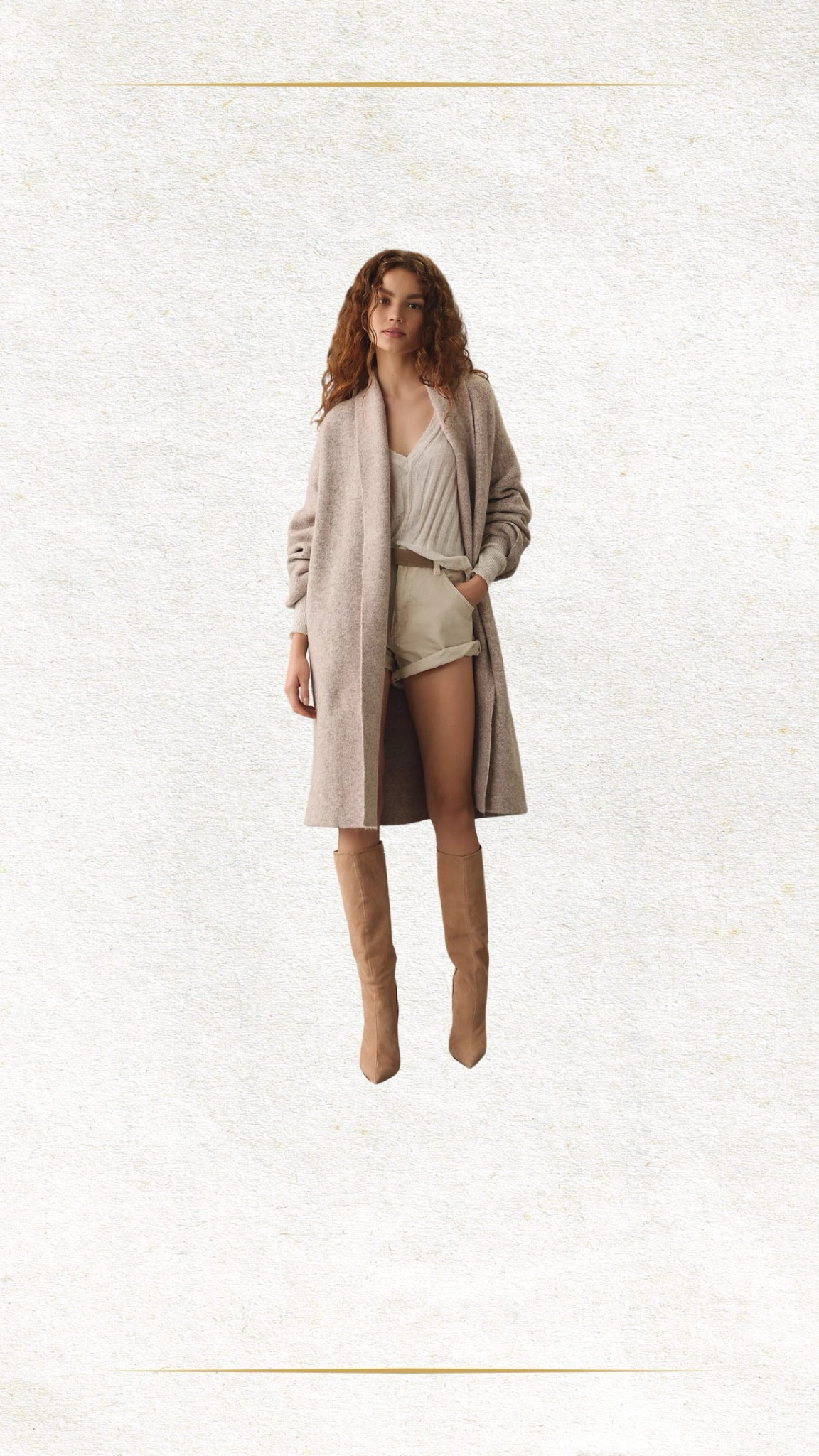 Anthropologie longline cardigan in color taupe. 
So soft and the perfect color that’s so versatile! 

Black Friday deal
Fall style 
Winter style 

#LTKCyberWeek #LTKHoliday #LTKStyleTip