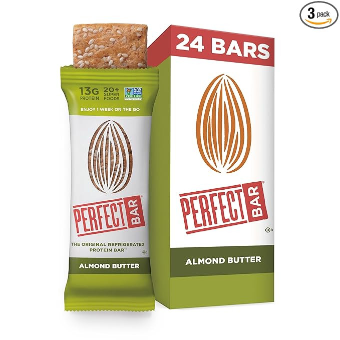 Perfect Bar Original Refrigerated Protein Bar, Almond Butter, 2.5 Ounce Bar, 8 Count (Pack of 3) | Amazon (US)