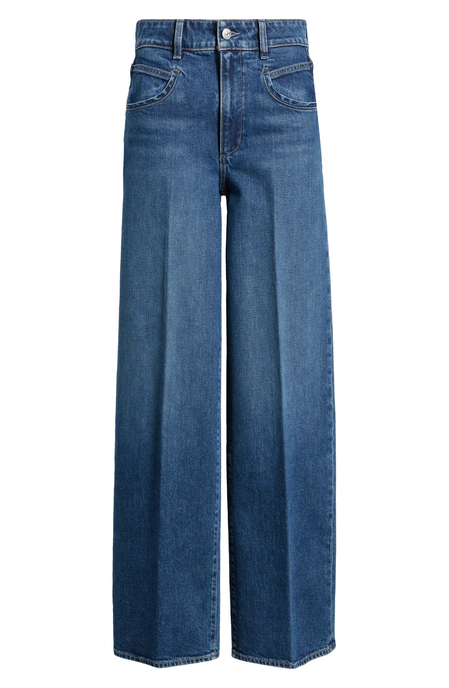 PAIGE Sasha Seamed Pocket High Waist Wide Leg Jeans | Nordstrom | Nordstrom