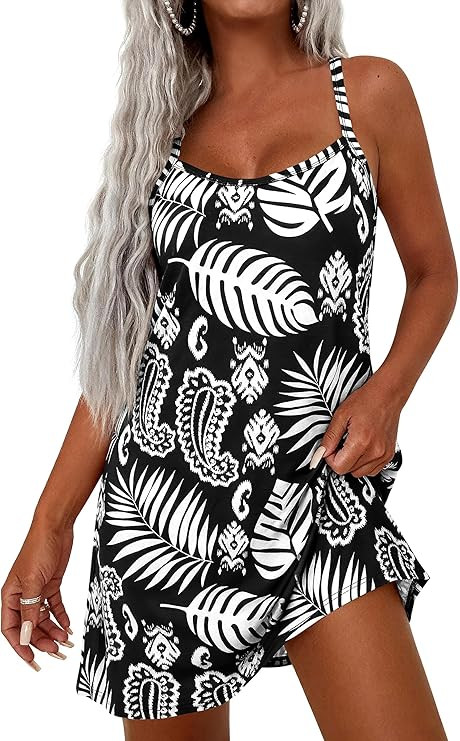 PRETTYGARDEN Women's Summer Dresses 2026 Casual Print Spaghetti Strap Sleeveless Sundress Beach V... | Amazon (US)