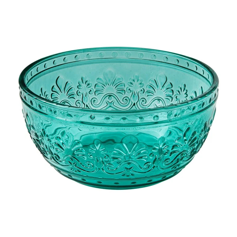 The Pioneer Woman Cassie Glass Cereal Bowl, Teal - Walmart.com | Walmart (US)