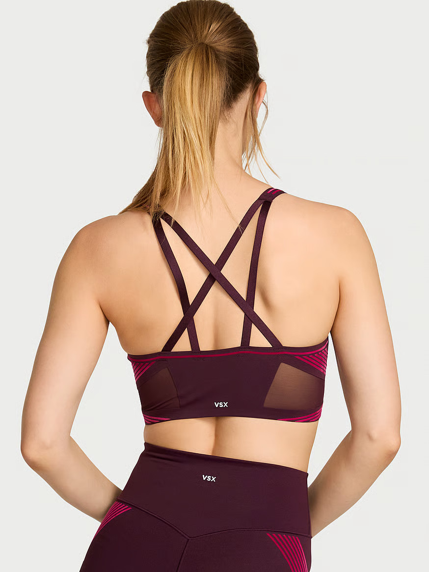 Buy VSX Elevate™ Refined Contours Plunge Sports Bra, Winter Wine - Order Sport Bras online - Vi... | Victoria's Secret (US / CA )