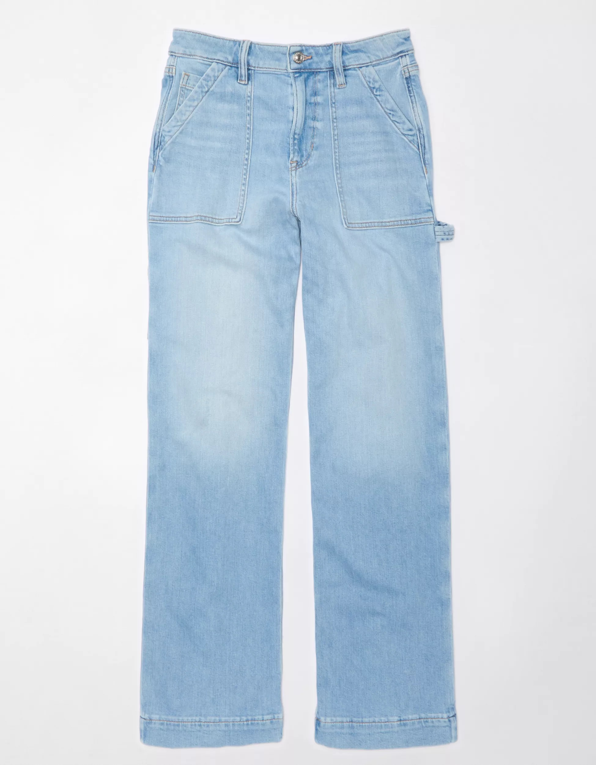 AE Dreamy Drape Stretch Super High-Waisted Baggy Wide-Leg Jean | American Eagle Outfitters (US & CA)