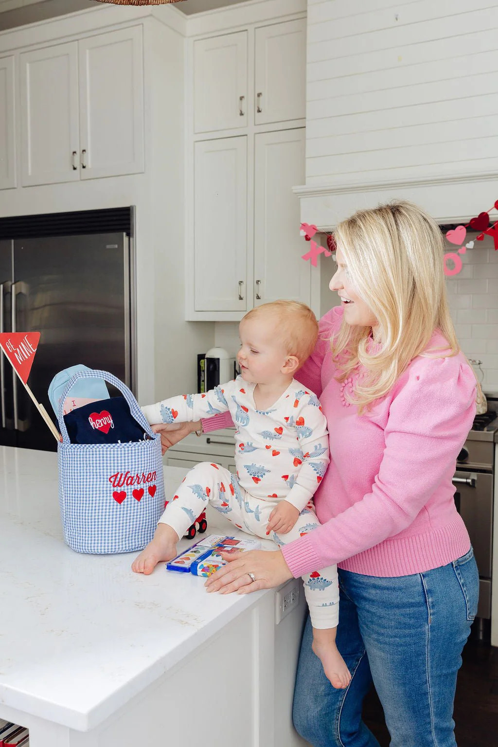 Gingham Valentine's Day Basket | Sprinkled With Pink