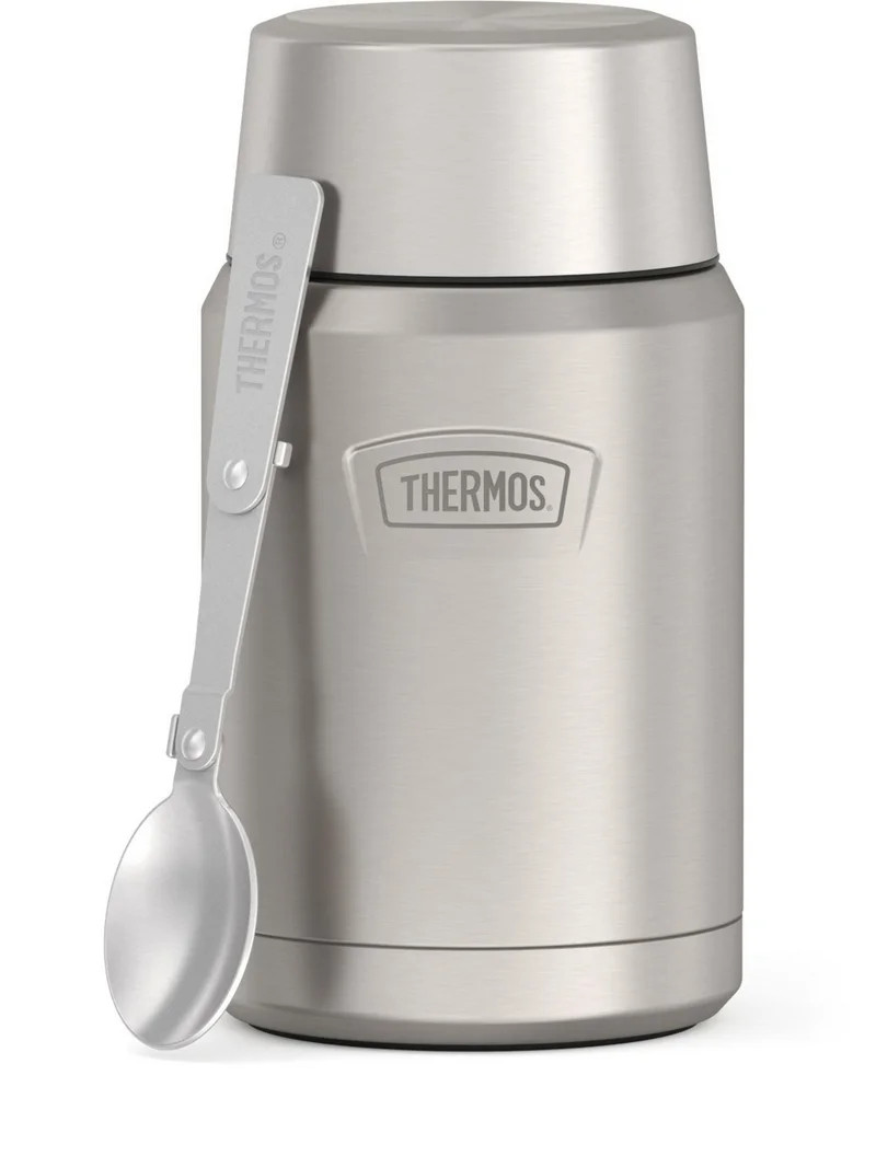 Thermos Vacuum Insulated Food Jar w/ Folding Spoon, 24oz, Matte Stainless, Well Suited to Hot or ... | Walmart (US)