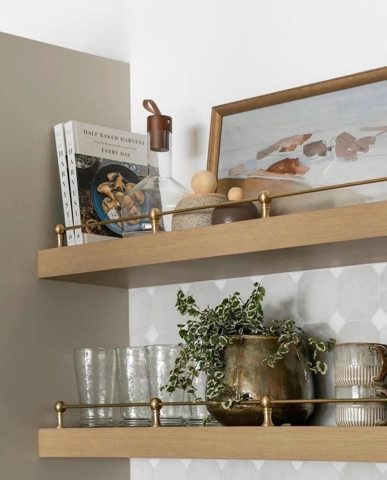 Handmade Moroccan Brass Gallery Rail: Unlacquered Solid Brass Shelf Bar | Etsy (US)