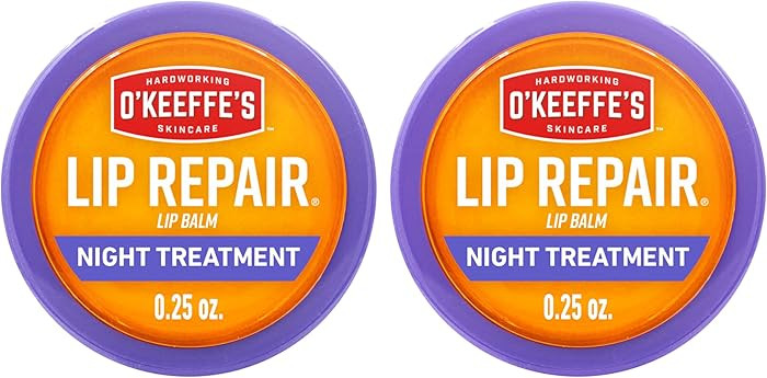 O'Keeffe's Lip Repair Night Treatment Lip Balm for Dry, Cracked Lips - 0.25 Ounce Jar (2 Pack) - ... | Amazon (US)