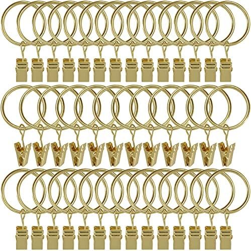 AMZSEVEN 40 PCS Curtain Rings with Clips, Drapery Clips with Rings, Hangers Drapes Rings 1.26 Inch I | Amazon (US)
