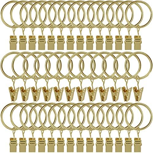 AMZSEVEN 40 PCS Curtain Rings with Clips, Drapery Clips with Rings, Hangers Drapes Rings 1.26 Inch I | Amazon (US)