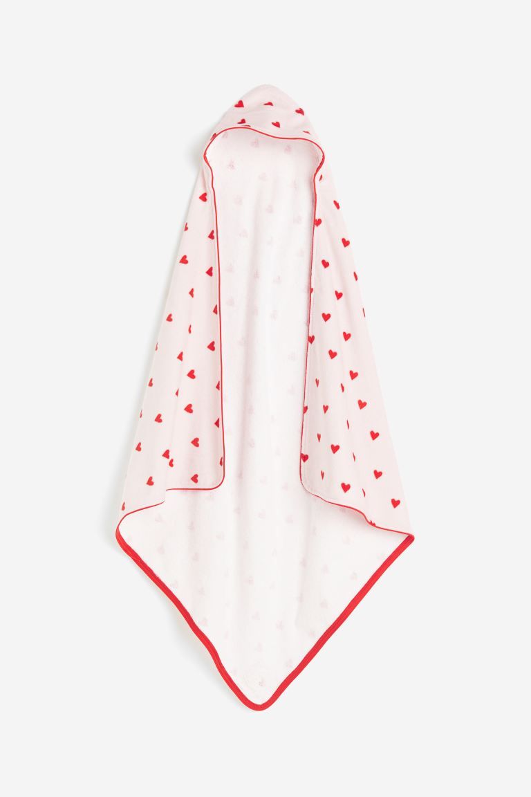 Hooded Bath Towel - Light pink/hearts - Home All | H&M US | H&M (US + CA)