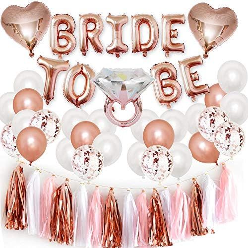 Bachelorette Party Decorations Kits-Rose Gold Bridal Shower Party Decor and Supplies-Bride to Be ... | Amazon (US)