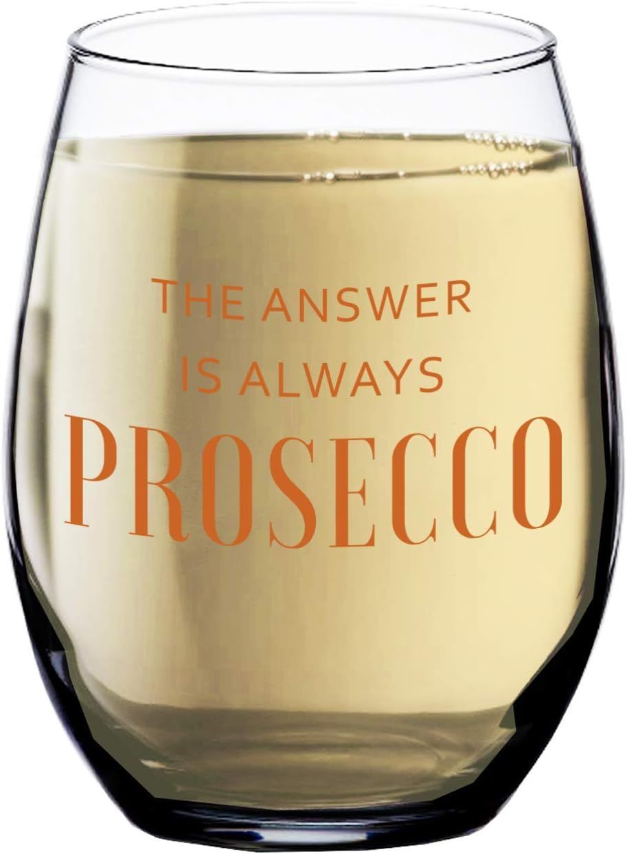 Humor Us Goods Prosecco Wine Glass - Personalized Wine Glass Stem - Humorous Gift for Women - Sui... | Amazon (US)