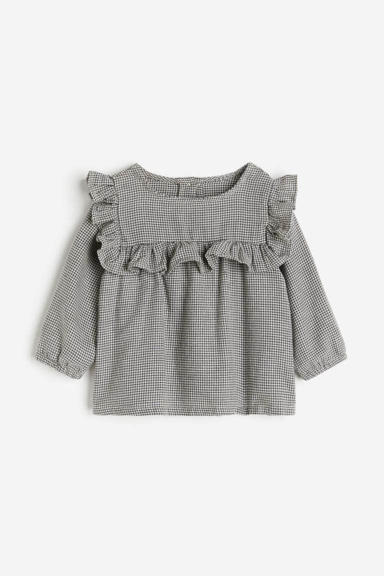 Ruffle-trimmed Flannel Blouse | H&M (US + CA)