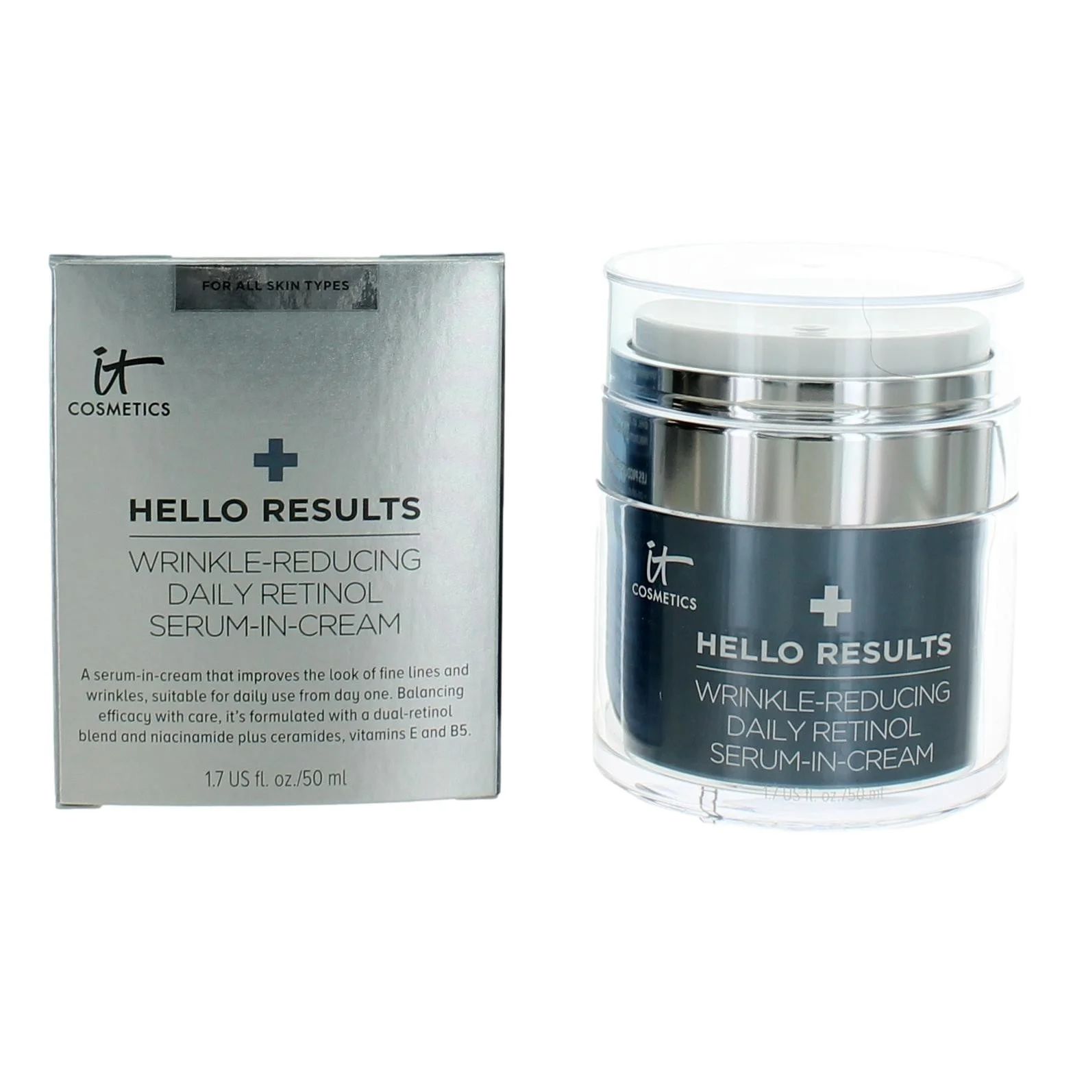 It Cosmetics Hello Results by It Cosmetics, 1.7 oz Wrinkle Reducing Daily Retinol Serum in Cream | Walmart (US)