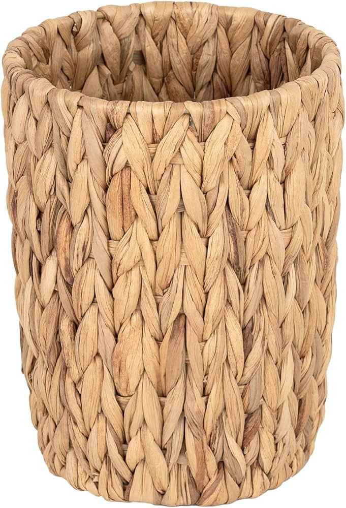 StorageWorks Wicker Waste Basket, Small Trash Can for Bathroom, Water Hyacinth Trash Basket for O... | Amazon (US)