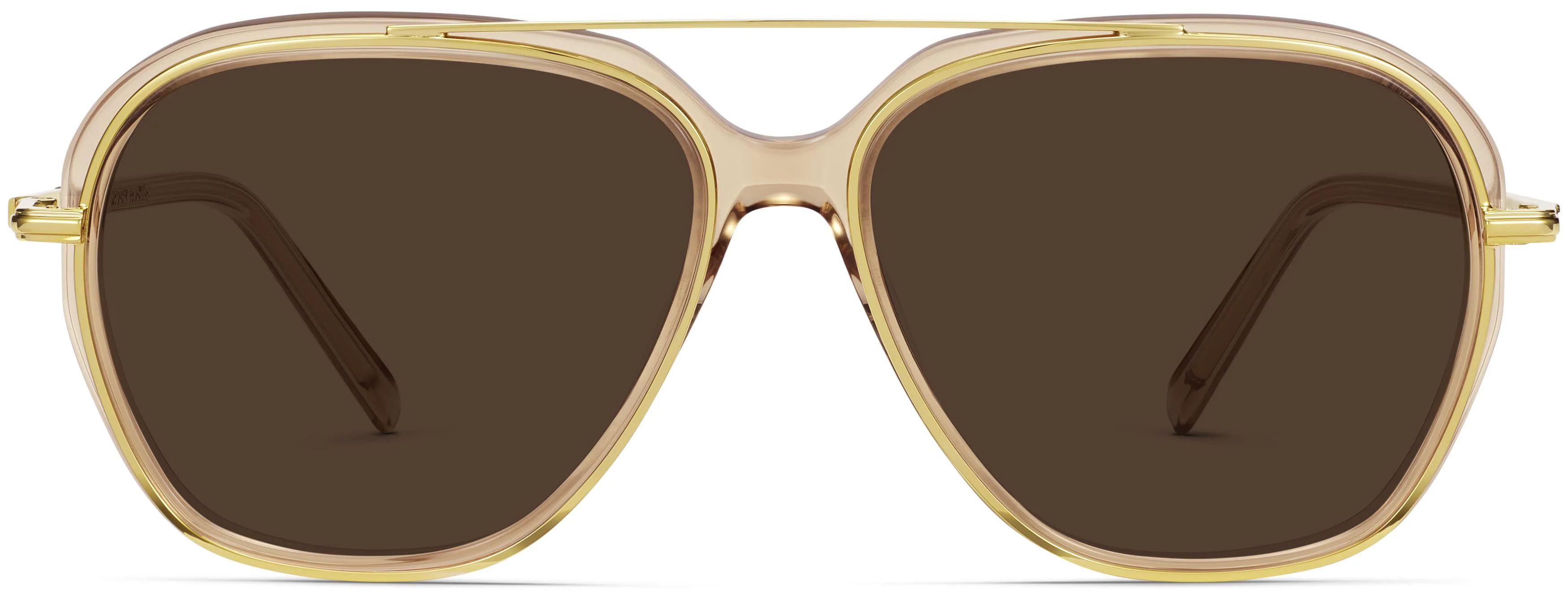 Florian Sunglasses in Brown Sugar Crystal with Polished Gold | Warby Parker (US)