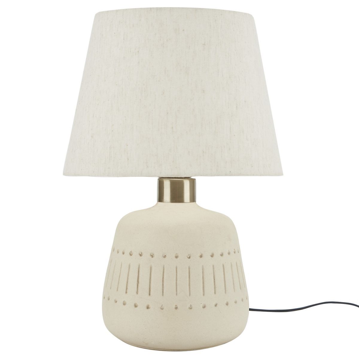 16" Bohemian Textured Ceramic Cream Table Lamp - Nourison | Target