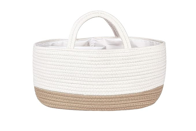 Mila Millie Baby Large Cotton Rope Diaper Caddy | Organizer Storage Bin for Nursery Essentials | ... | Amazon (US)