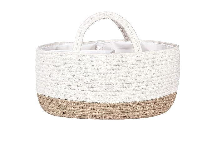 Mila Millie Baby Large Cotton Rope Diaper Caddy | Organizer Storage Bin for Nursery Essentials | ... | Amazon (US)