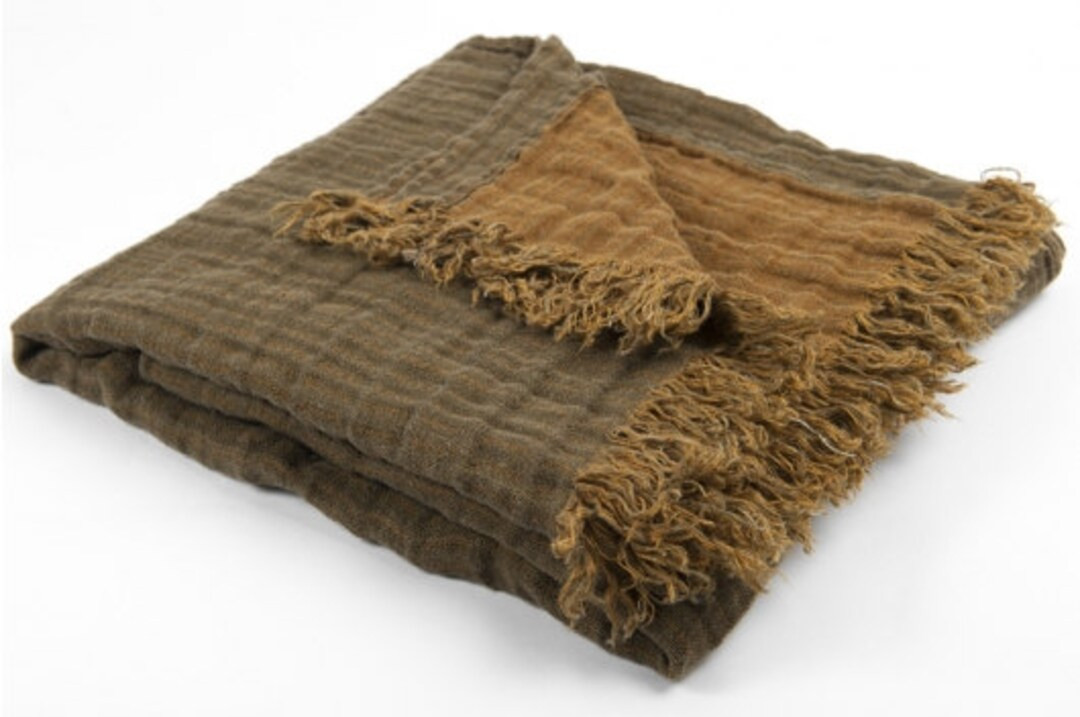 100% Linen Blanket, Eco Blanket, Brown Linen Blanket, Linen Wrap, Linen Bed Throw | Etsy (US)