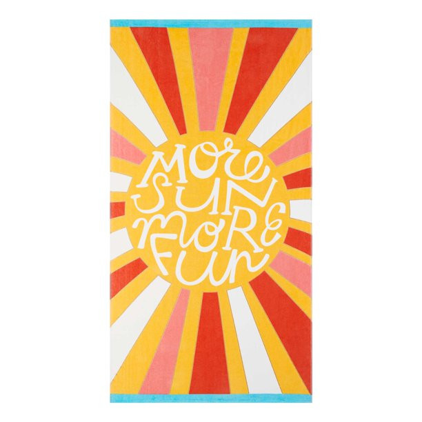 Better Homes & Gardens 100% Cotton More Sun More Fun Oversized Beach Towel, 38" x 72" | Walmart (US)
