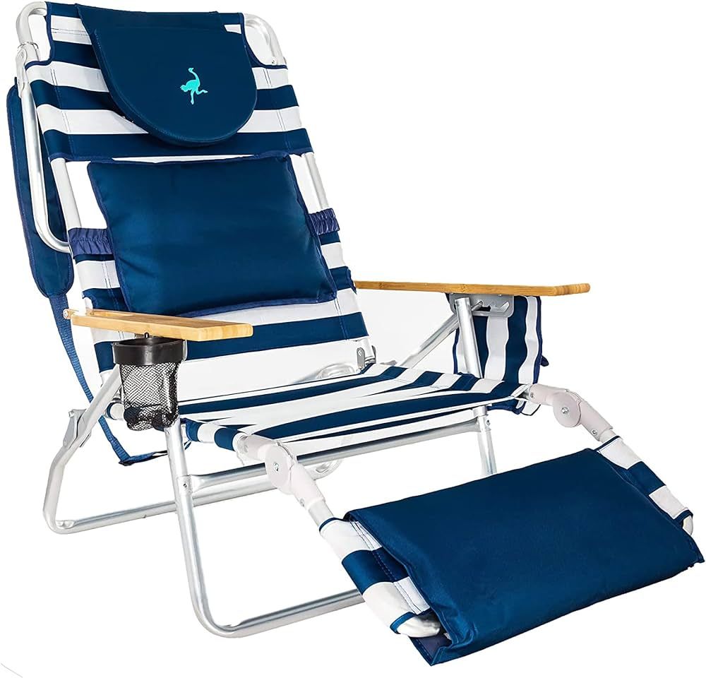 Ostrich Deluxe 3N1 Lightweight Lawn Beach Reclining Lounge Chair with Footrest, Outdoor Furniture... | Amazon (US)