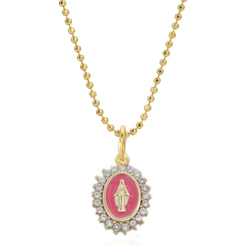 Mini Lady Lourdes Necklace - Hot Pink | Joy Dravecky