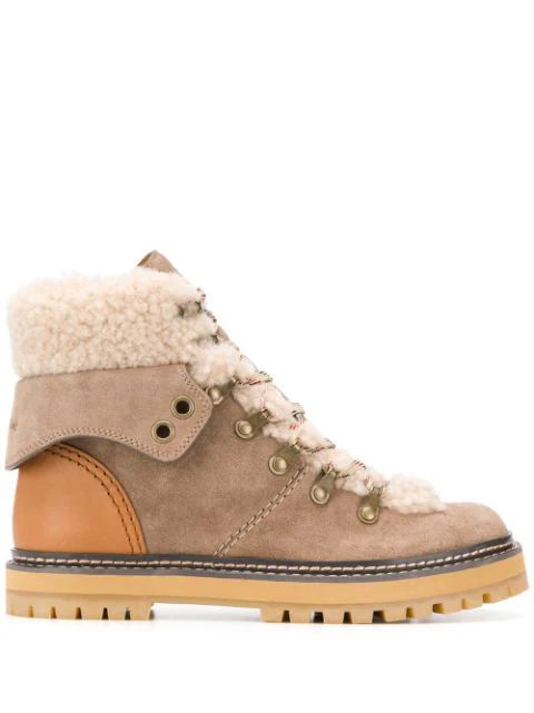 shearling trek boots | Farfetch (US)