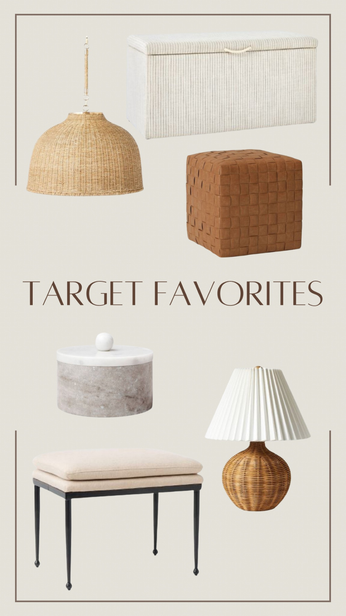 Target finds, ottomans, lamp, lighting, storage, decor, home.

#LTKhome #LTKsalealert