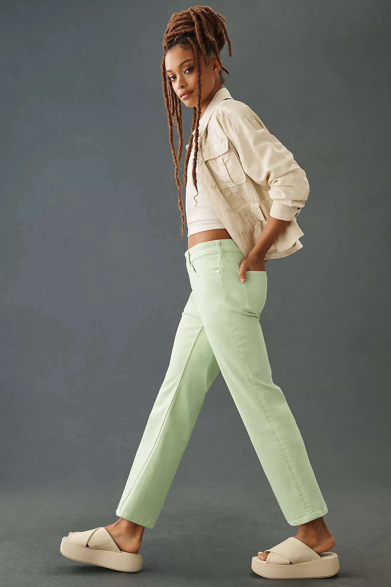 The Yaya Mid-Rise Crop Flare Jeans by Pilcro | Anthropologie (US)
