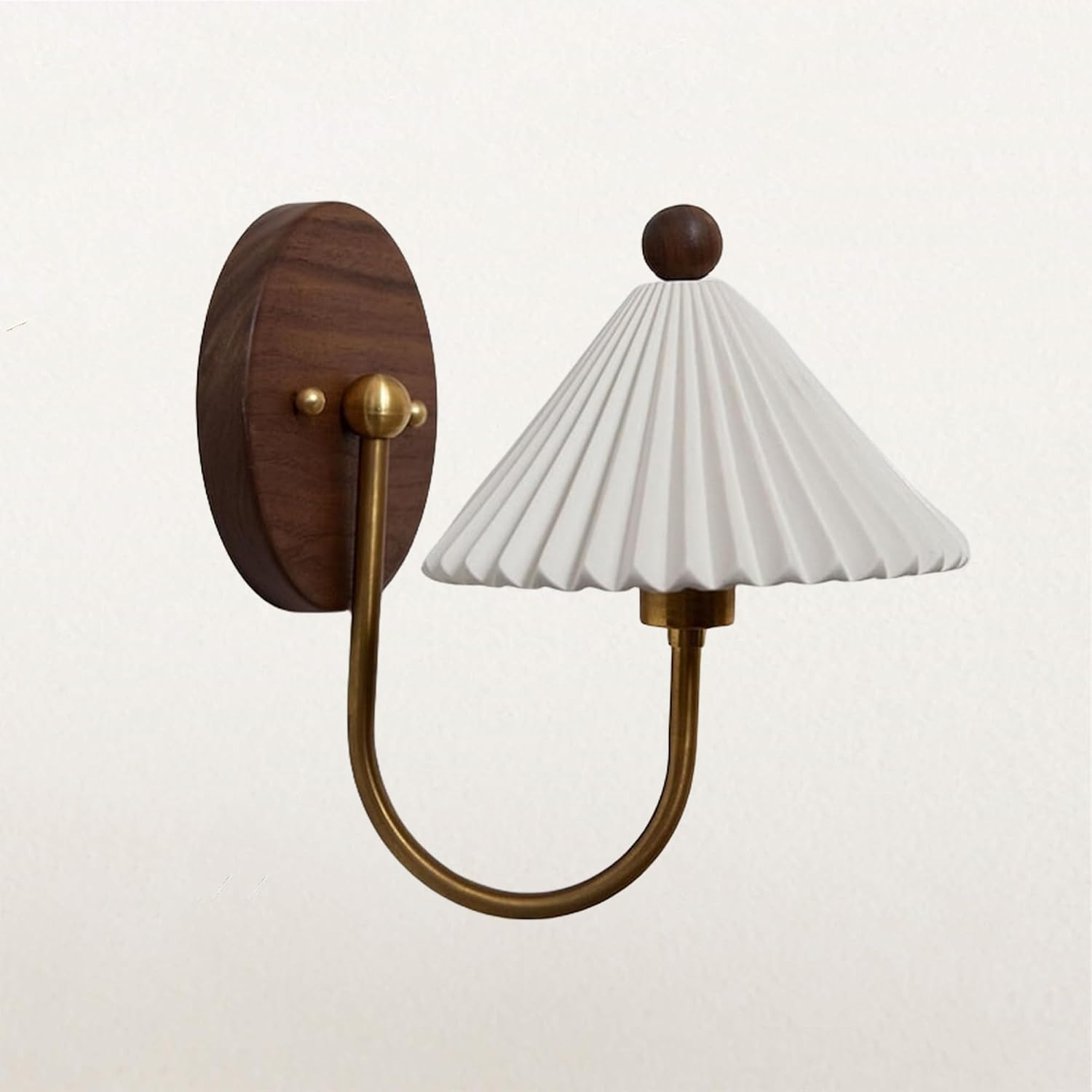 Vintage Ceramic Wall Lamp with White Pleated Shade Prairie Sconce | Amazon (US)